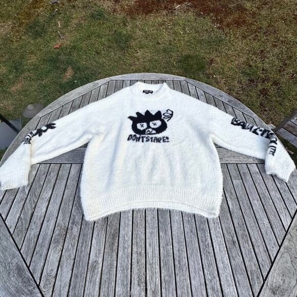 Sanrio Badtz Maru Forever 21 Hello Kitty Sweater Womens 3X Ivory NWOT Oversized - Picture 2 of 16